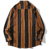 Chemise à manches longues et col polo à blocs de couleurs